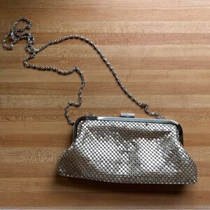 Vintage gold metallic Jessica McClintock chain link evening bag
